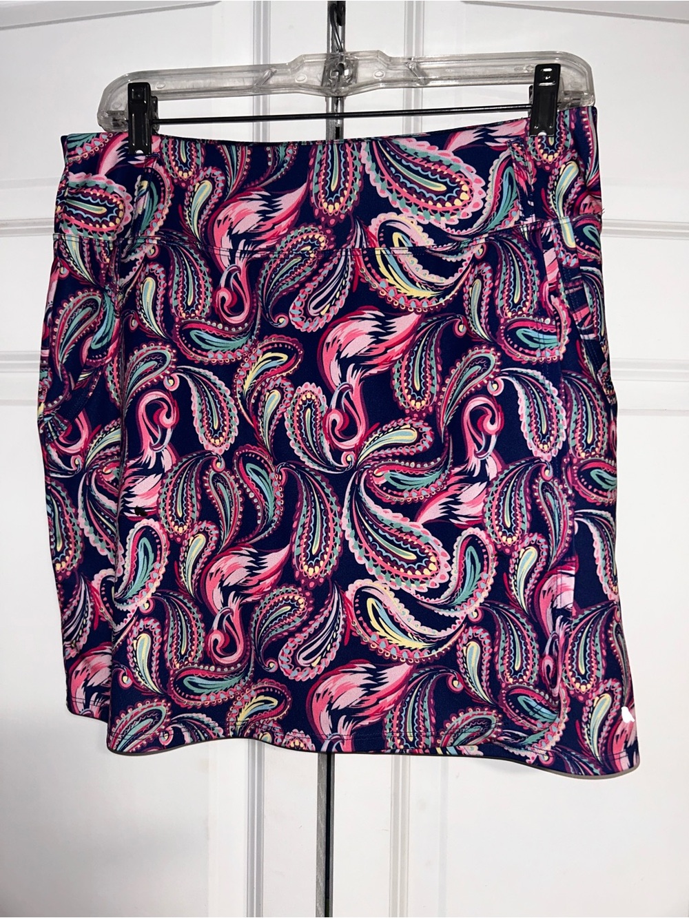 18 Birdies Navy Paisley Skort with Pink & Teal Accents